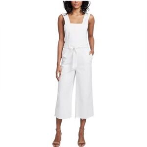 RACHEL Rachel Roy White Cropped Denim Wide Leg Jumpsuit Women’s Size 12
